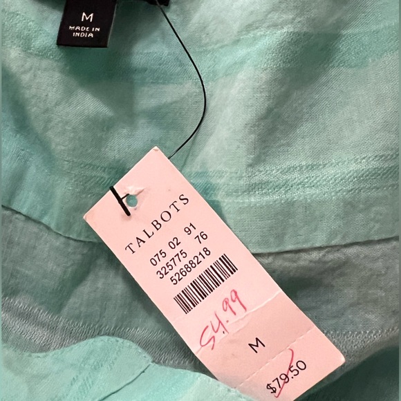NWT TALBOTS Women’s 3/4 Sleeve Button Up Shirt Top size M - Picture 3 of 4
